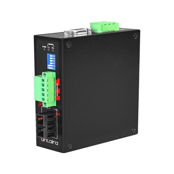 Industrial Compact RS-232/422/485 To Fiber Converter, Single-Mode 30KM, SC Connector